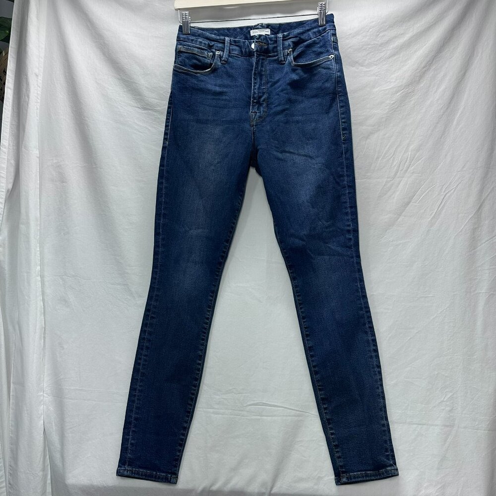 Good American Jeans Womens 10/30 Good Legs Skinny High Rise Blue Stretch Denim